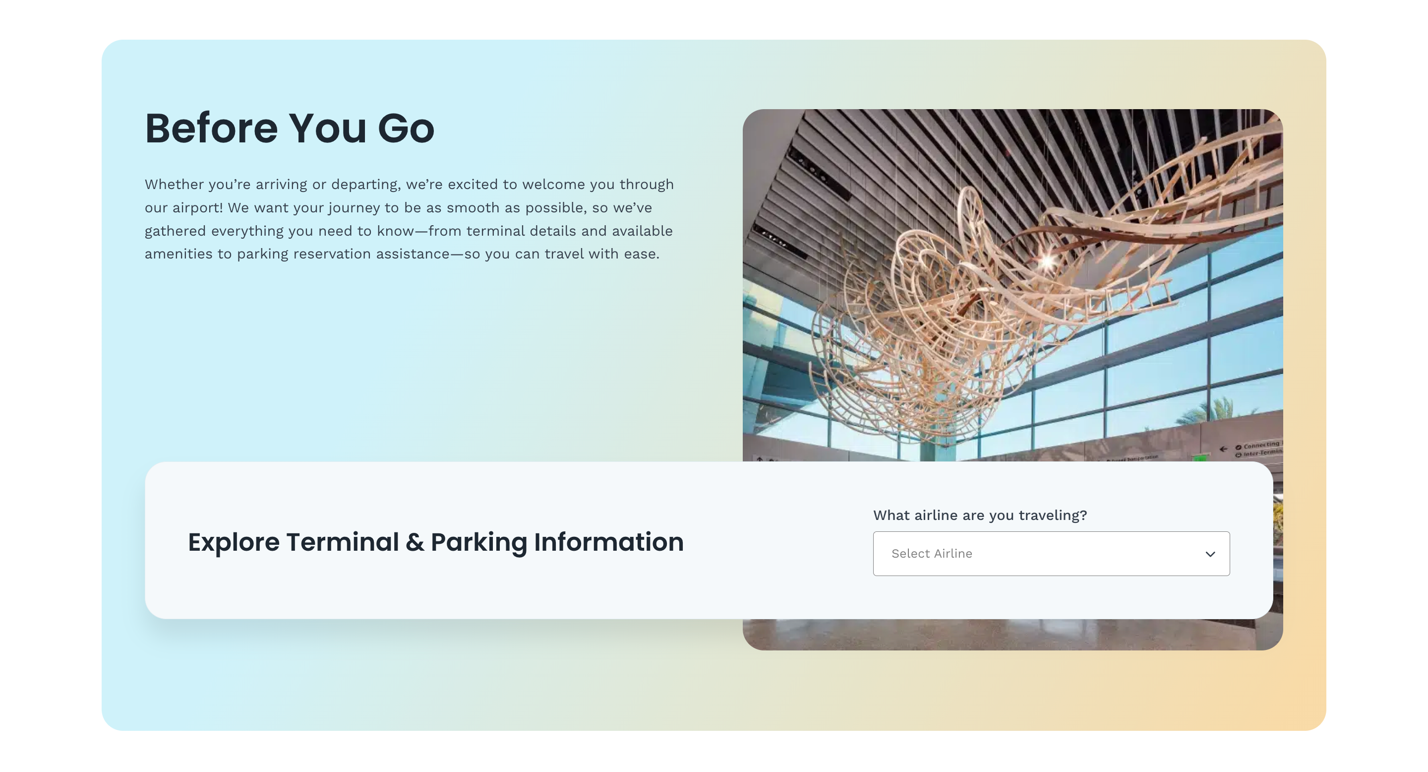 Before You Go — select airline step